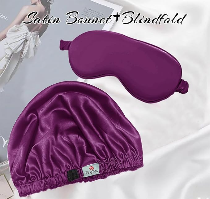 2Pcs Hair Bonnets For Sleeping Satin Bonnet Silk Bonnets For Women Silky Night Caps Womens Curly Hair Sleep Cap