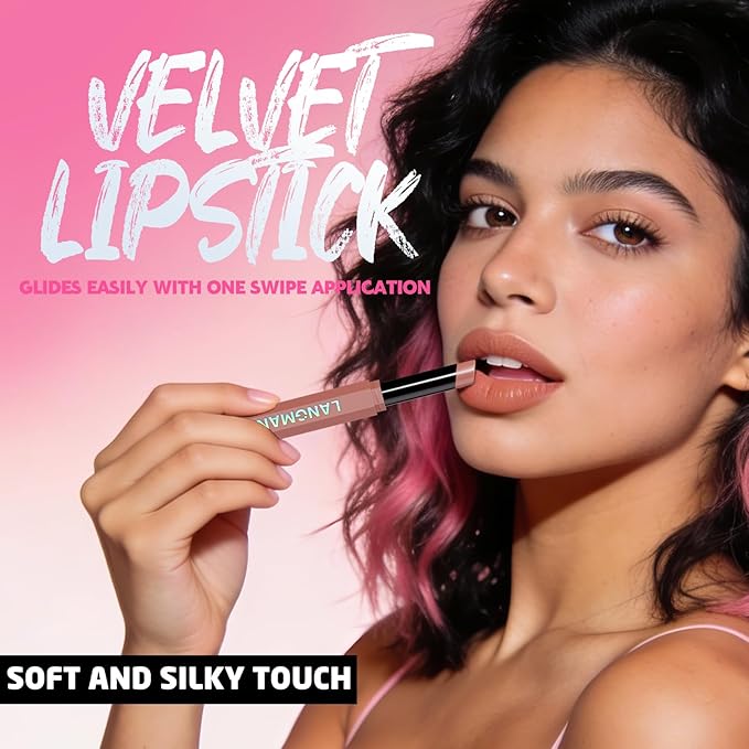 Jolilab 3Pcs Velvet Matte Lipstick Nude Matte Soft Dark Color Stick High Pigmented Long-Lasting Waterproof Lip Stick Lip Balm Beauty Cosmetics Gift for Women(Curated #1+6+8)