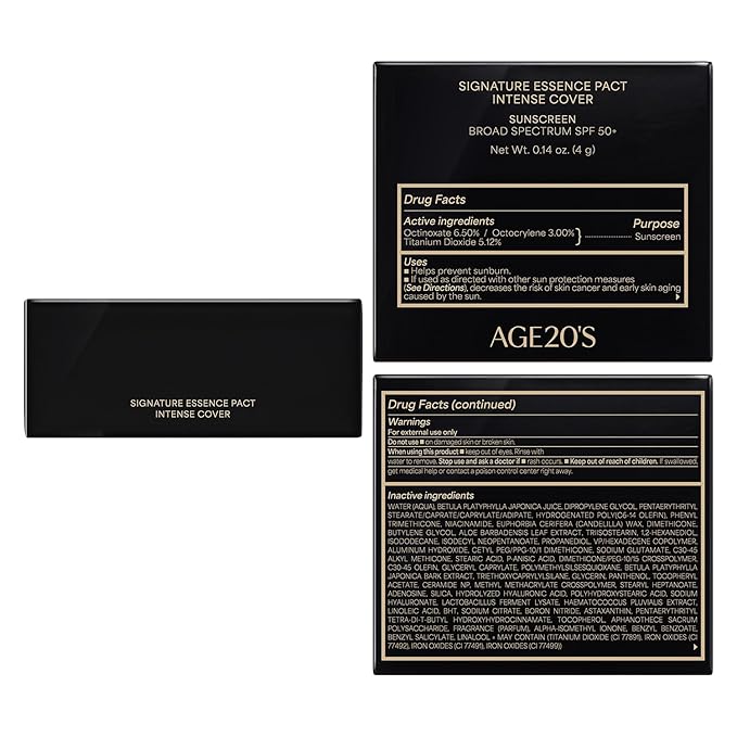 [MINI SIZE] AGE20'S Signature Essence Pact | 47N | Vegan Korean Cushion Foundation | Pack of 1 | Cream Foundation, Dewy & Glow Finish, Natural Coverage, SPF 50+ | 0.19 oz