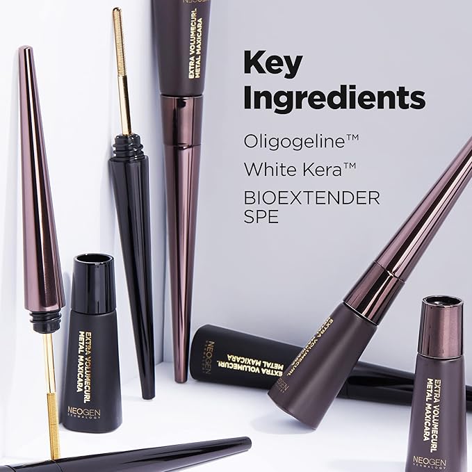 [K-Beauty] Neogen Dermalogy Extra Volume Curl Metal Mascara 0.20 oz | Lash Telescopic Lift Mascara Black Volume and Length Refillable (Volume, Brown)