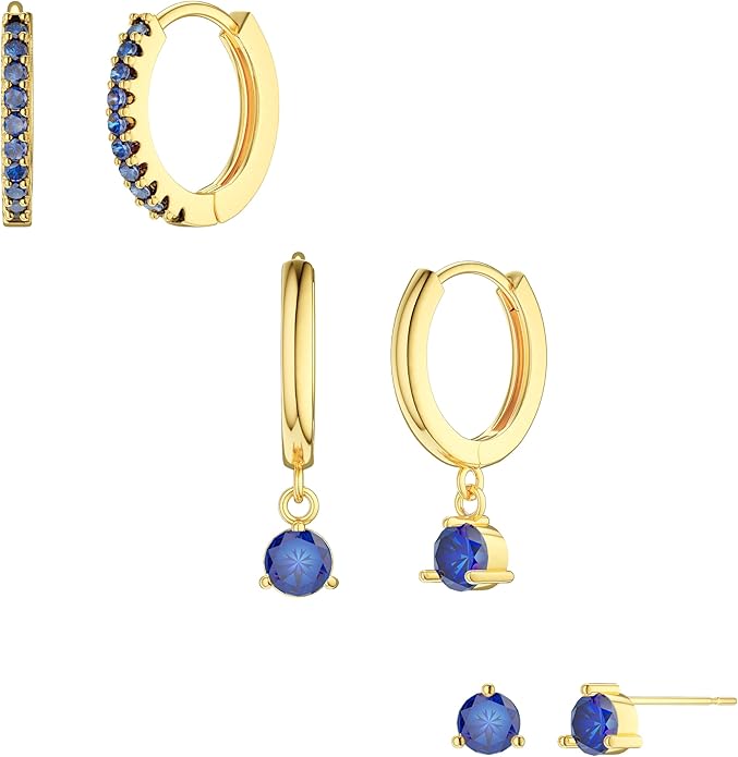 Freekiss 3 Pairs Gold Hoop Earrings Set: Dainty Stud Earrings Trendy Small 14K Gold Plated Hypoallergenic Dangle Cartilage Huggie Hoop Earrings for Women Gold Jewelry for Women Gifts
