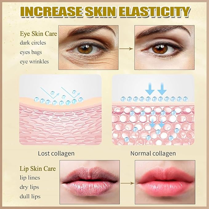30 Pairs Lip Mask & Eye Mask, 24K Gold Crystal Gel Collagen Eye Patches for Puffy Eyes, Chapstick Bulk, Anti Wrinkle Patches for Lip, Hangover Kit, Bulk Gifts, Bulk Gifts for Coworkers, Cheer Gifts
