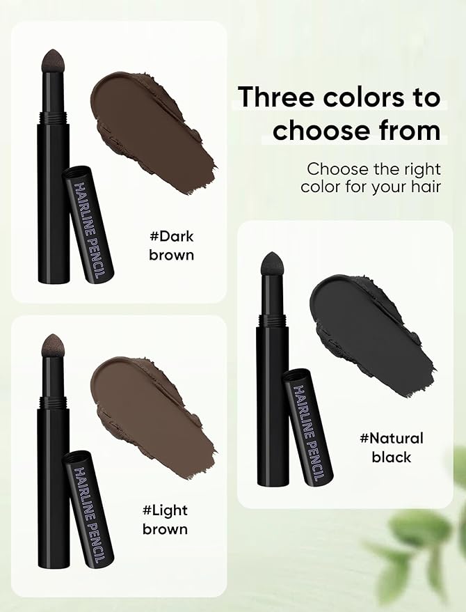 Root Touch Up Hair Color Fibers Hairline Powder for Thinning Hair, Quick Coverage Root Cover Up Stick for Women & Men 0.04oz(Light Brown)(Light Brown, Regular Size)