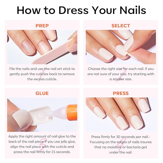 modelones Black Short Press on Nails, Oval Fake Nails Kit Press Ons with Nail Glue, Adhesive Tabs, Nail File, Prep Pad, Manicure Stick, 32Pcs 16 Sizes