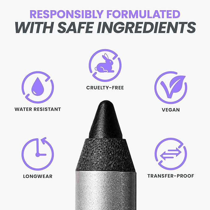 Wonderskin Eyeliner Pencil, 1440 Longwear Deep Black Eyeliner Pencil - Waterproof, Sharpenable & Smudge Proof
