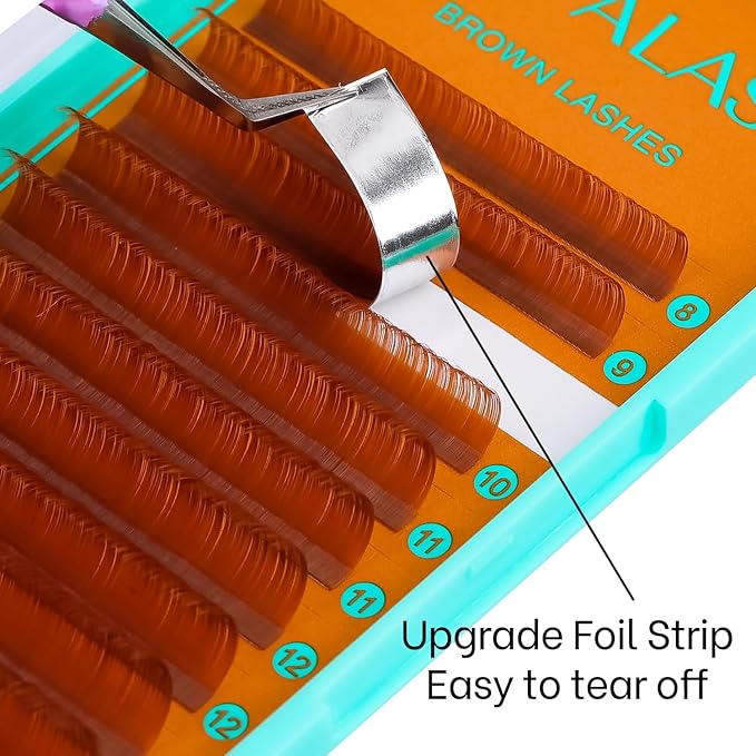 VAVALASH Colored Lash Extensions Light Brown Eyelash Extensions 0.03 0.05 0.07 0.1 0.15 Volume Lash Extension 8-15mm Mixed Lashes B Curl Premium color Lashes Extension(Light Brown-0.1-B-8-15mm)