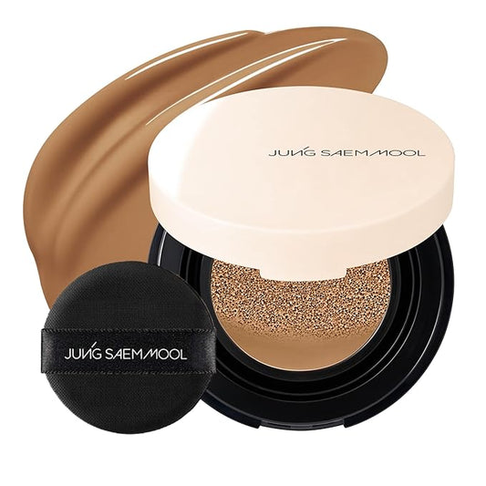 JUNG SAEM MOOL [ Mini ] Essential Skin Nuder Cushion Mini 32N Walnut 0.17 Fl Oz, Natural Radiant Finish Cushion Foundation with Buildable Coverage, Lightweight Texture, Korean Foundation Makeup