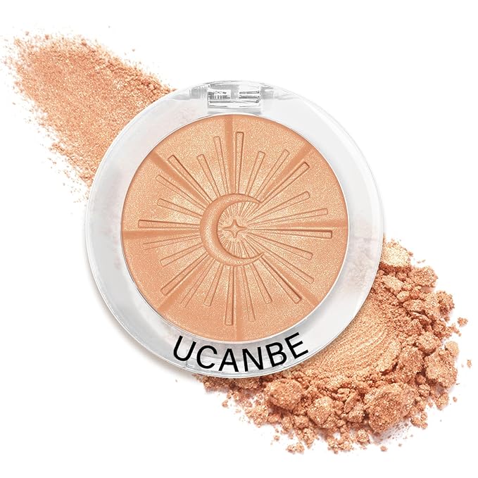 UCANBE Baked Luminous Bronzer Skin Enhancer, Buildable & Blendable Powder Bronzer 2-in-1 Highlight and Contour, Ultra-Fine Smooth Formula, Long-Lasting Natural Sunkissed Glow - 01Golden Crème (Bronze)