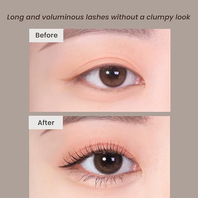 HEIMISH Dailism Smudge Stop Mascara 0.32oz/9g - Curling & Lengthening, Long-lasting, Waterproof, Smudge-proof, Non-Clumping, Washable Cleansing Korean Mascara - Black Curling