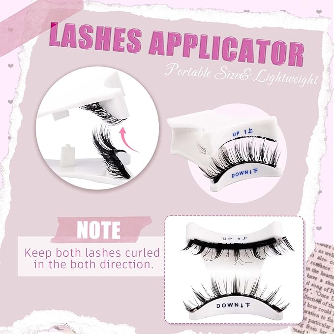 FADLASH Magnetic Eyelashes Natural Look Reusable Magnetic Lashes with Applicator No Glue Needed Easy to Wear 1 Pair