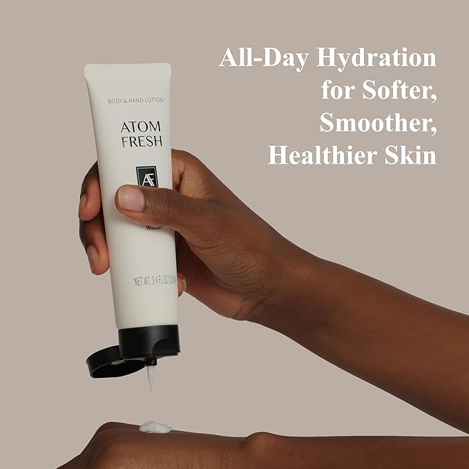 Atom Fresh Hand Cream for Women, Ocean Breeze | Deep Repair Hand Lotion with Ceramides & Niacinamide | Strengthens Skin Barrier & Soothes Dry, Sensitive Hands | Fast-Absorbing, Vegan (3.4 fl oz)