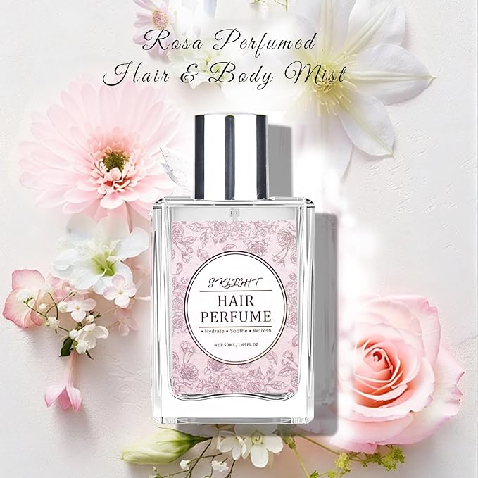 Fvquhvo Hair Perfume for Women, Long Lasting Pheromone Perfume, Hair and Body Mist, Romantic Rose Scent, Hydrates and Nourishes, 50ML