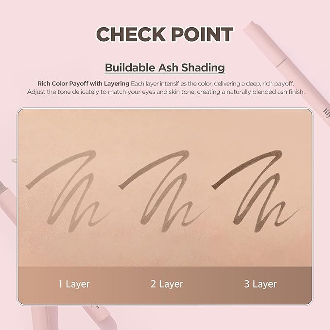 lilybyred AM9 to PM9 Survival Penliner Natural | Korean Soft Ash Tone Liquid Eyeliner, 0.1mm Ultra-Fine Brush, Quick-Dry, Smudge-Proof, Layerable Ash Pigment, Buildable Color, 0.035 oz. (02 Ash Brown)