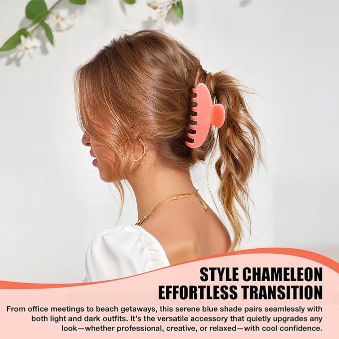 Big Hair Claw Clips for Thick Hair, Nonslip Large Orange Hair Clips Acetate, Celluloid Butterfly Jaw Clips, Strong Hold for Women