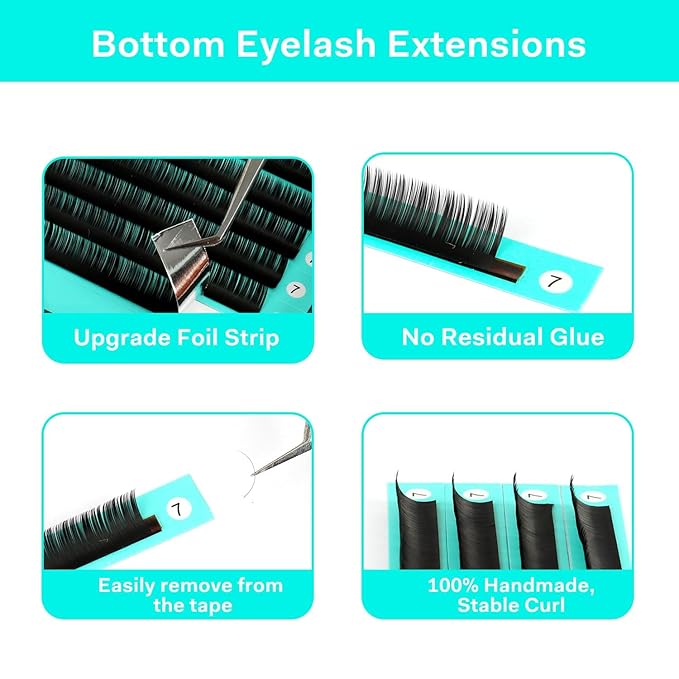 VAVALASH Bottom Lash Extensions 5/6/7mm Mixed Under Bottom Lower Eyelash Extensions Natural Bottom Lashes（0.05-B-5-7mm Mixed）, Black