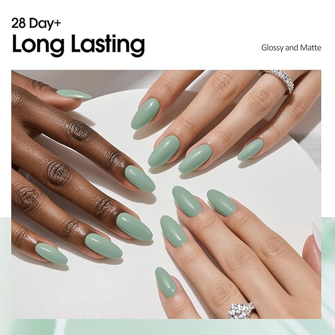 VENALISA Sage Green Gel Nail Polish, 1 Pcs Light Mint Green Gel Polish Color High Gloss Soak Off U V Nail Manicure Salon and DIY at Home Gifts for Women