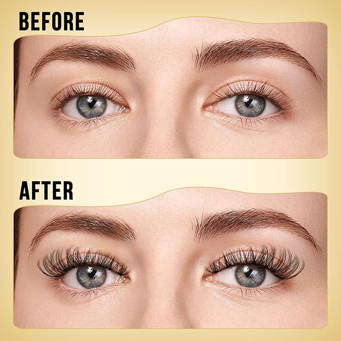 QUEWEL Lash Clusters 320Pcs Cluster Lashes 30D D Curl Lash Cluster Eyelash Extensions Mix9-16mm Individual Eyelashes Clusters Wispy Lash Clusters Thin Band Soft to Use at Home(30D D Mix9-16)