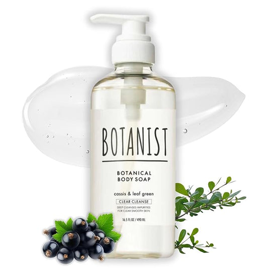 Botanist Natural Body Wash for Women, Mens Full Body Wash for Sensitive Skin by Squalane, Shea Butter & Aloe Vera, Shower Gel & Bath Soap from Japan, Sulfate Free 16.5 Fl Oz CASSIS & LEAF GREEN
