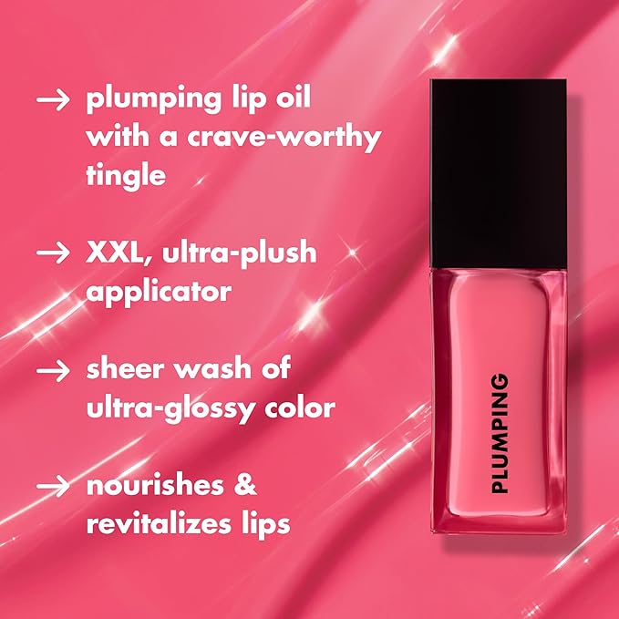 e.l.f. Glow Reviver Plumping Lip Oil, Tinted Lip Plumper For A High-Shine, Plump Finish, Infused With Jojoba Oil, Vegan & Cruelty-Free, Piggy Bank