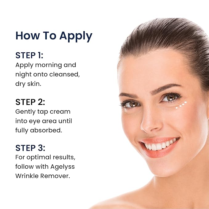 Agelyss Eye-Bag Cream - Deep Hydration - Puffiness, Dark Circles, and Wrinkles - Paraben-Free, Cruelty-Free, Vegan - Pack of 3