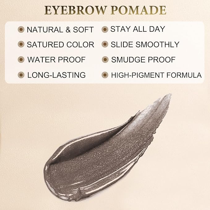 LAVONE Eyebrow Stamp Pencil Kit for Eyebrows Makeup, with Waterproof Eyebrow Pencil, Eyeliner, Eyebrow Pomade, and Dual-ended Eyebrow Brush - Light Brunette