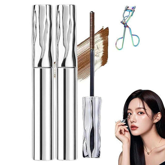 Zkyo Steel Tube Eyelash Prime𝐫, Eyelash Primer,Tubular Eyelash Primer,WaterproofLong Curling Mascara,Natural And Non-Smudged, Hydrofix Fiber Mascara (2PCS* Brown)