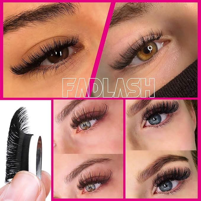 Easy Fan Lashes 0.05 0.07mm FADLASH Volume Eyelash Extensions C/D/DD Curl Easy Fanning Volume Lashes Extensions 8-20mm (0.05-C, 14mm)