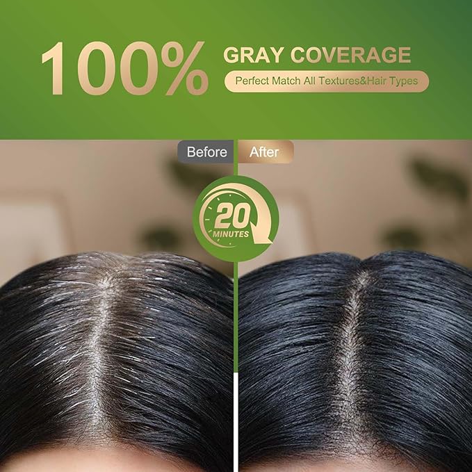 BioHueZ Permanent Hair Dye Hair Color for Gray Hair Coverage PPD-Free Hair Color Kit Medium Brown Hair Dye 3C Dark Mocha Brown Chocolate Brown