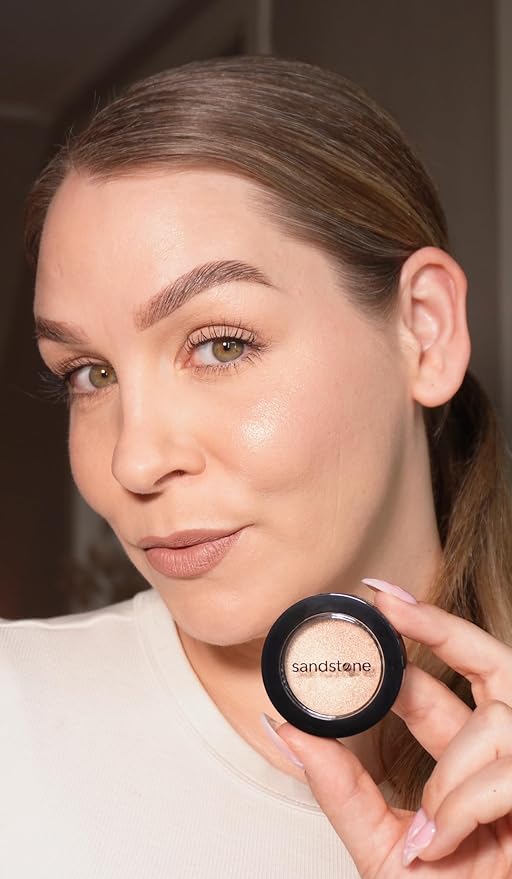 Sandstone Scandinavia Highlighter – Hypoallergenic Face Highlighter - High Glossy Face Illuminator with high pigmentation - Pearl Shimmer - Smooth silky Powder Makeup (Golden Champagne, 3 g)