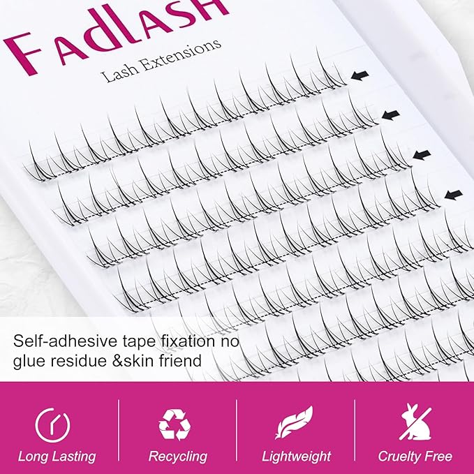 Lash Clusters Bottom Lashes DIY Lash Extensions 144pcs Individual Lashes Black Cluster Lashes Faux Mink Cluster Eyelash Extensions Manga Soft Lightweight Eyelash Extension Kit (Bottom-JX10)
