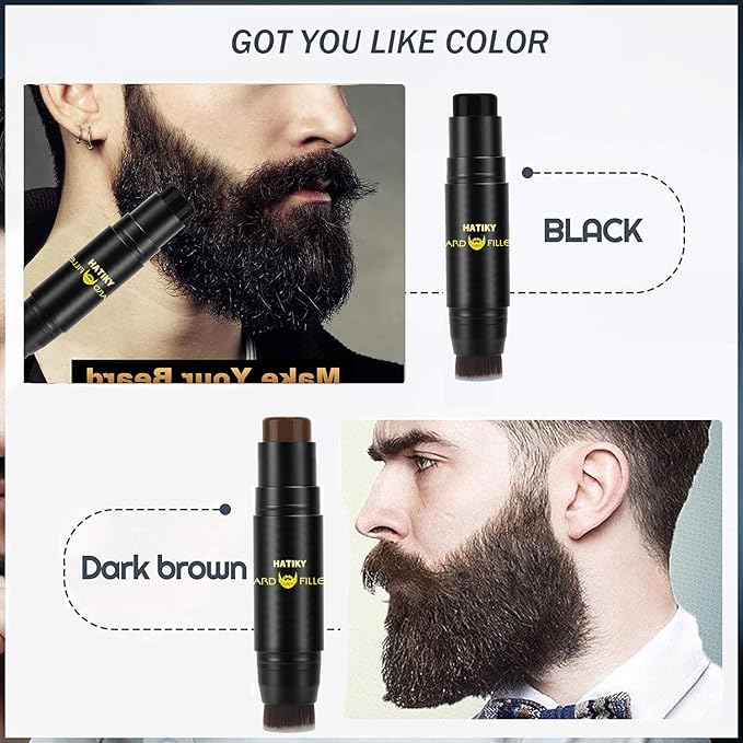 HATIKY Beard Pencil Filler for Men - Water Proof, Long Lasting - Creates Natural Looking Beard and Moustache (black)