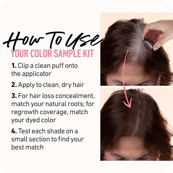 BOLDIFY Hairline Powder Color Sample Kit - Root Touch Up Hair Color for Gray Coverage - Bald Spot Concealing Hair Powder for Women & Men - 24-Hour Stain-Proof - Light + Medium Browns