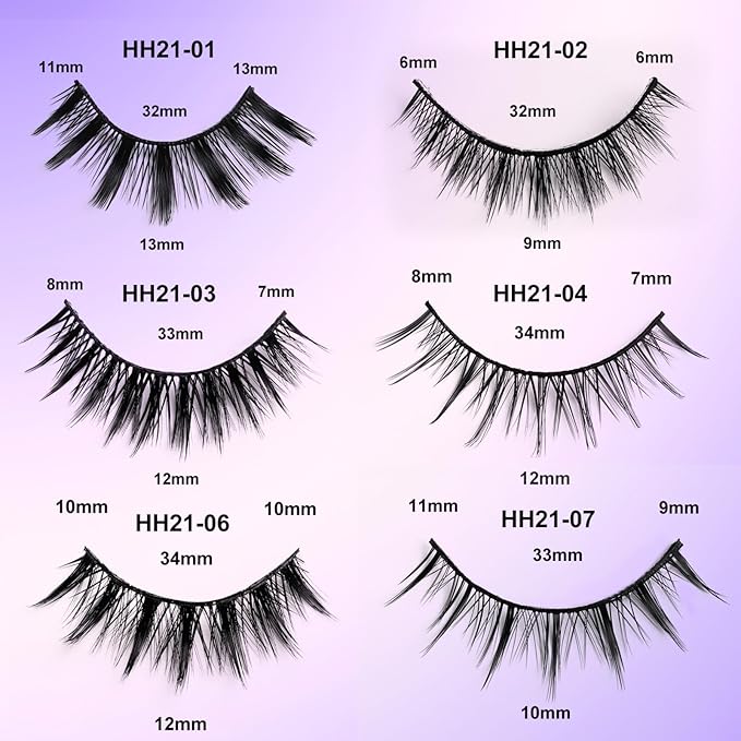 10 Pairs False Eyelashes with Tweezers and High-grade Synthetic Fibers Three-dimensional Long Slender Style Natural Curl Realistic Look Durable Long-lasting Suitable for Daily Comm (Black-F)
