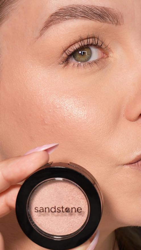 Sandstone Scandinavia Highlighter – Hypoallergenic Face Highlighter - High Glossy Face Illuminator with high pigmentation - Pearl Shimmer - Smooth silky Powder Makeup (Rose Glow, 3 g)