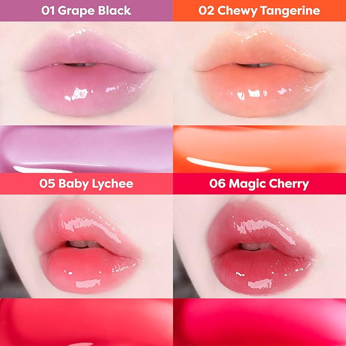 COLORGRAM Fruity Glass Gloss 04 Farewell Guava | Non-Sticky Glossy Lip Tint with Glass-Like Shine | Long-Lasting Hydrating Lip Gloss for Smooth & Plump Lips