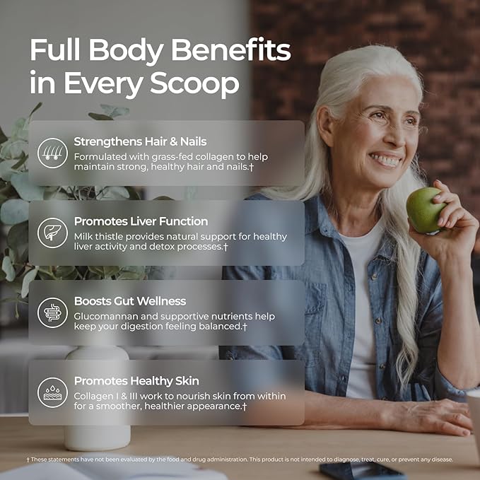 Livingood Daily Collagen Powder for Women & Men, Grass Fed Hydrolyzed Collagen Peptides, Protein & Multivitamins for Healthy Hair, Skin & Nails, Keto & Paleo, Gluten Free, Chocolate, 30 Servings