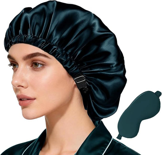 2Pcs Hair Bonnets For Sleeping Satin Bonnet Silk Bonnets For Women Silky Night Caps Womens Curly Hair Sleep Cap
