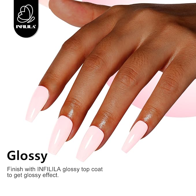 NXJ INFILILA Baby Pink Gel Nail Polish, 15ml 0.51oz Pastel Pink Gel Nail Polish One-Stroke Coloring, Hema Free Gel for Nail Art Design Manicure Salon DIY Salon SX0020