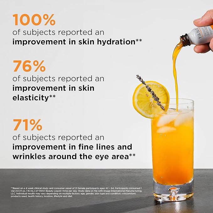 IMAGE Skincare, YANA Liquid Collagen Shots, 2500 mg Hydrolyzed Bovine Collagen Peptide Supplement with Biotin, Natural Citrus Flavor, 28 Daily Shots