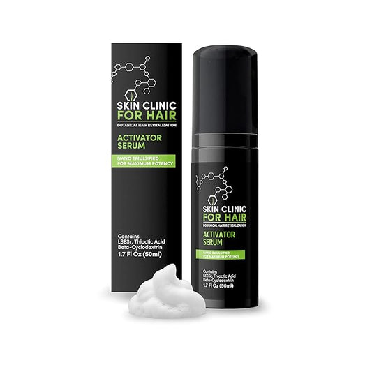 Botanical Hair Loss Foaming Serum for Thicker, Fuller Hair - Safe & Natural Formula with Saw Palmetto - Clinically-Proven for Men & Women to Improve Hair Density - By Skin Clinic for Hair