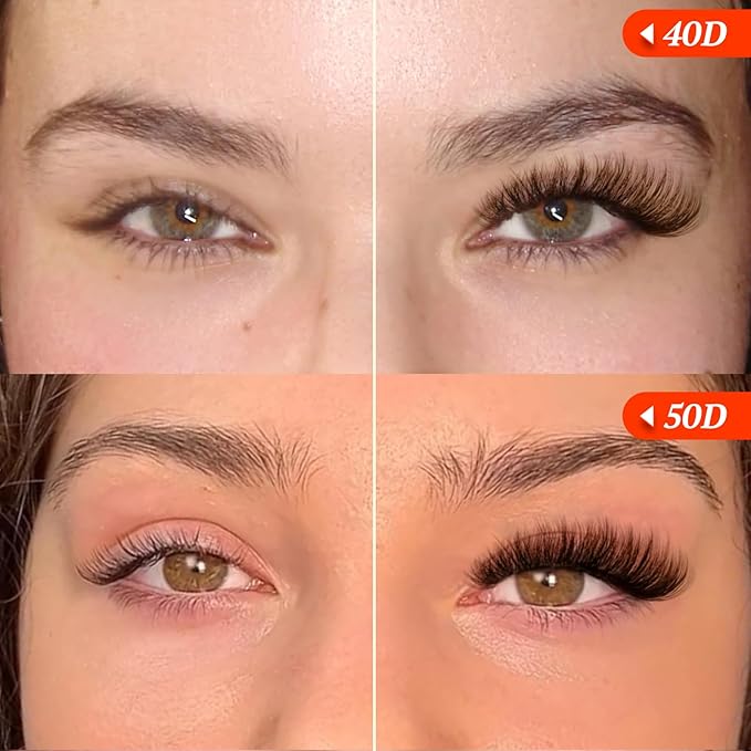 Brown Lash Clusters Fluff Cluster Eyelash Extensions 40D+50D Natural Dark Brown Eyelash Clusters 280PCS Individual Lashes Clusters 10-16mm DIY Wispy Cluster Lashes Extension at Home