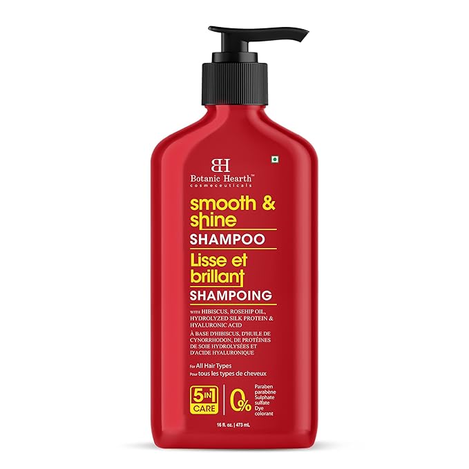 Botanic Hearth Hibiscus Shampoo Infused With Rosehip Oil, Hydrolyzed Silk Protein & Hyaluronic Acid Clarifying Shampoo To Smooth, Add Shine & Strengthen Hair| For All Hair Types, 16 Fl Oz