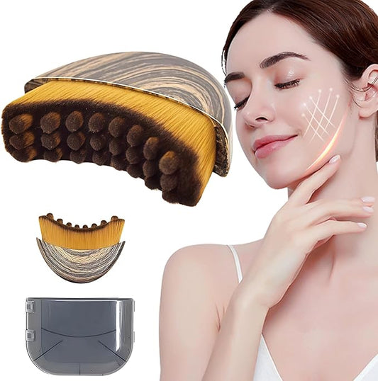 1/2 PCS Lymphatic Contour Face Brush - Facial Gua Sha Lymphatic Drainage Massager for Lifting & Sculpting, Soft Bristles for Natural Makeup, Waterproof & Easy Clean (1Pcs Contour Face Brush)