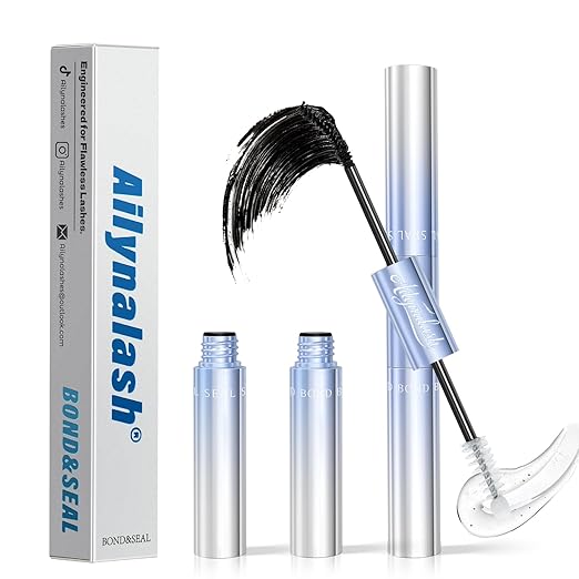 Ailynalash Lash Cluster Glue,Strong Hold Lash Bond and Seal Waterproof,2-in-1 False Eyelash Adhesive for Clusters,Black Long-Lasting 144H Latex-Free,Quick Dry,for DIY Individual Lash at Home(5ml+5ml)