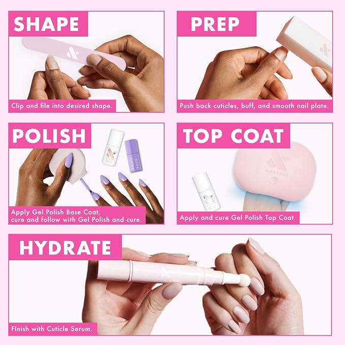 Olive & June Gel Polish | UV LED Nail Lamp Needed | Long Lasting Formula | Up to 21 Days of Wear | Damage-Free Removal | Salon-Quality Manicure, Pedicure at Home | CS | Coral