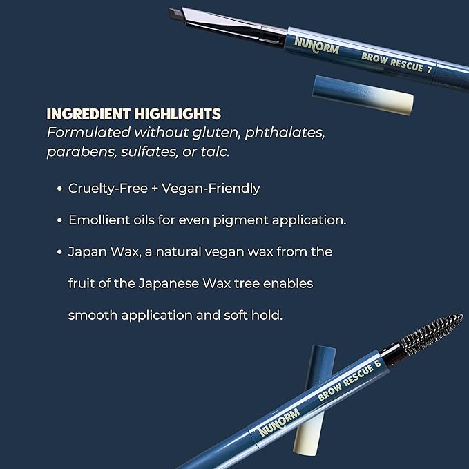Brow Rescue Eyebrow Brush & Pencil for Men - Shape, Define & Fill In - Brow, Beard & Sideburn Filler Pen - Long-Lasting Formula (Cinereous)