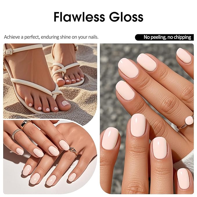 VENALISA Light Pink Gel Nail Polish, 1 Pcs Baby Pink Gel Polish Soft Pastel Color High Gloss Soak Off U V Nail Manicure Salon and DIY at Home Gifts for Women