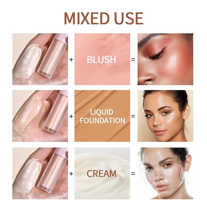 Liquid Highlighter Makeup Face Highlighters & Luminizers, Highlighters Makeup for Long Lasting Shimmer Natural Glow, Body Highlighter Easy to Apply with Cushion Applicator (#2 Starlight)