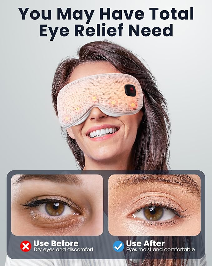 Azang Heated Eye Mask - Cordless Eye Mask for Dry Eyes, FSA - HSA Eligible, Eye Relief, Improved Sleep, Washable Eye Heating pad for Travel and with Replaceable Shell (Gray)