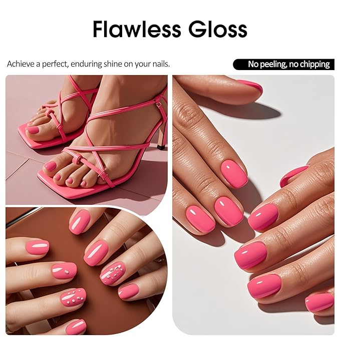 VENALISA Pink Gel Nail Polish, 1 Pcs Pink Gel Polish Color High Gloss Soak Off U V Nail Manicure Salon and DIY at Home Gifts for Women